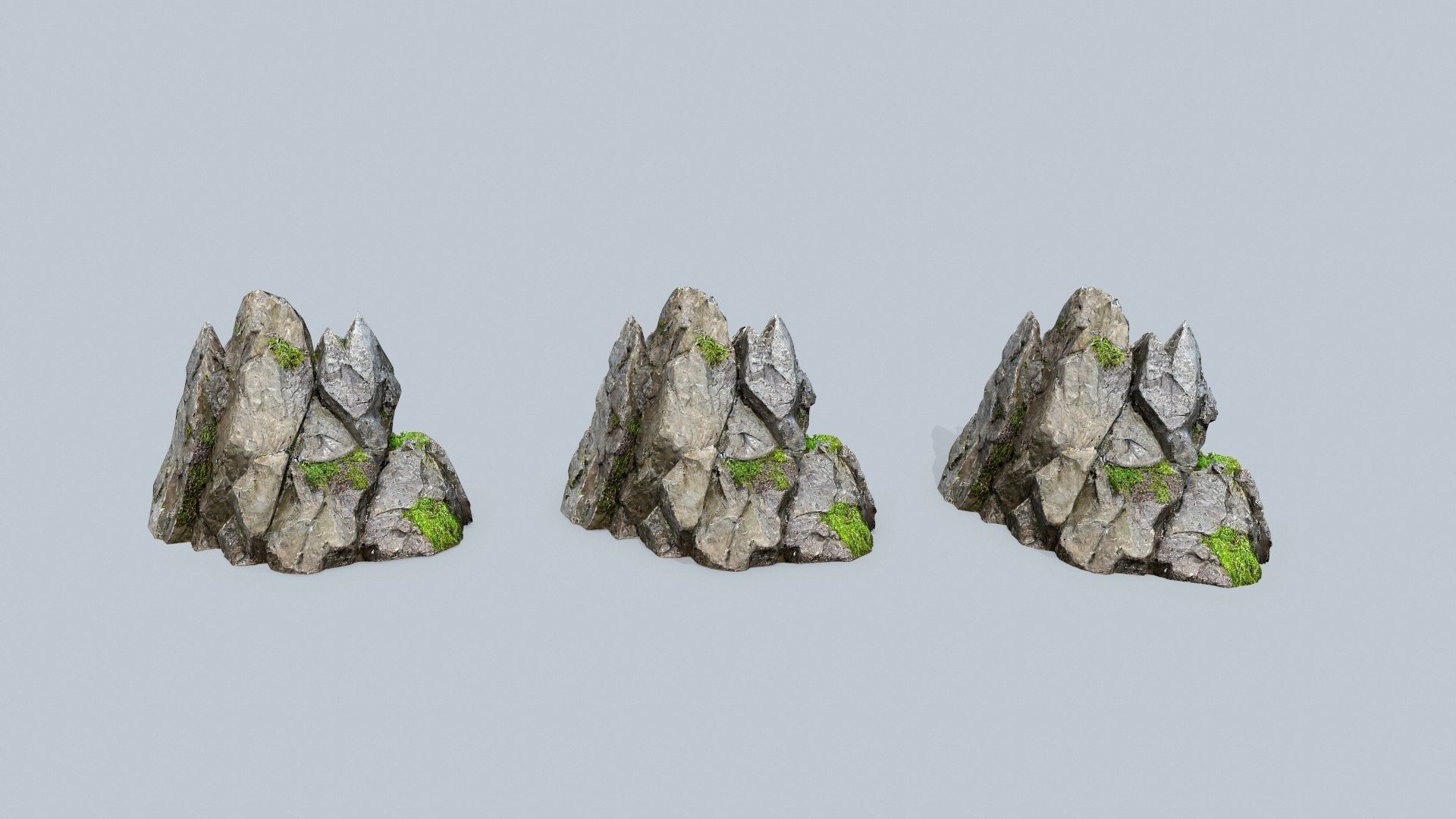 mossy rocks Low-poly 3D model_11