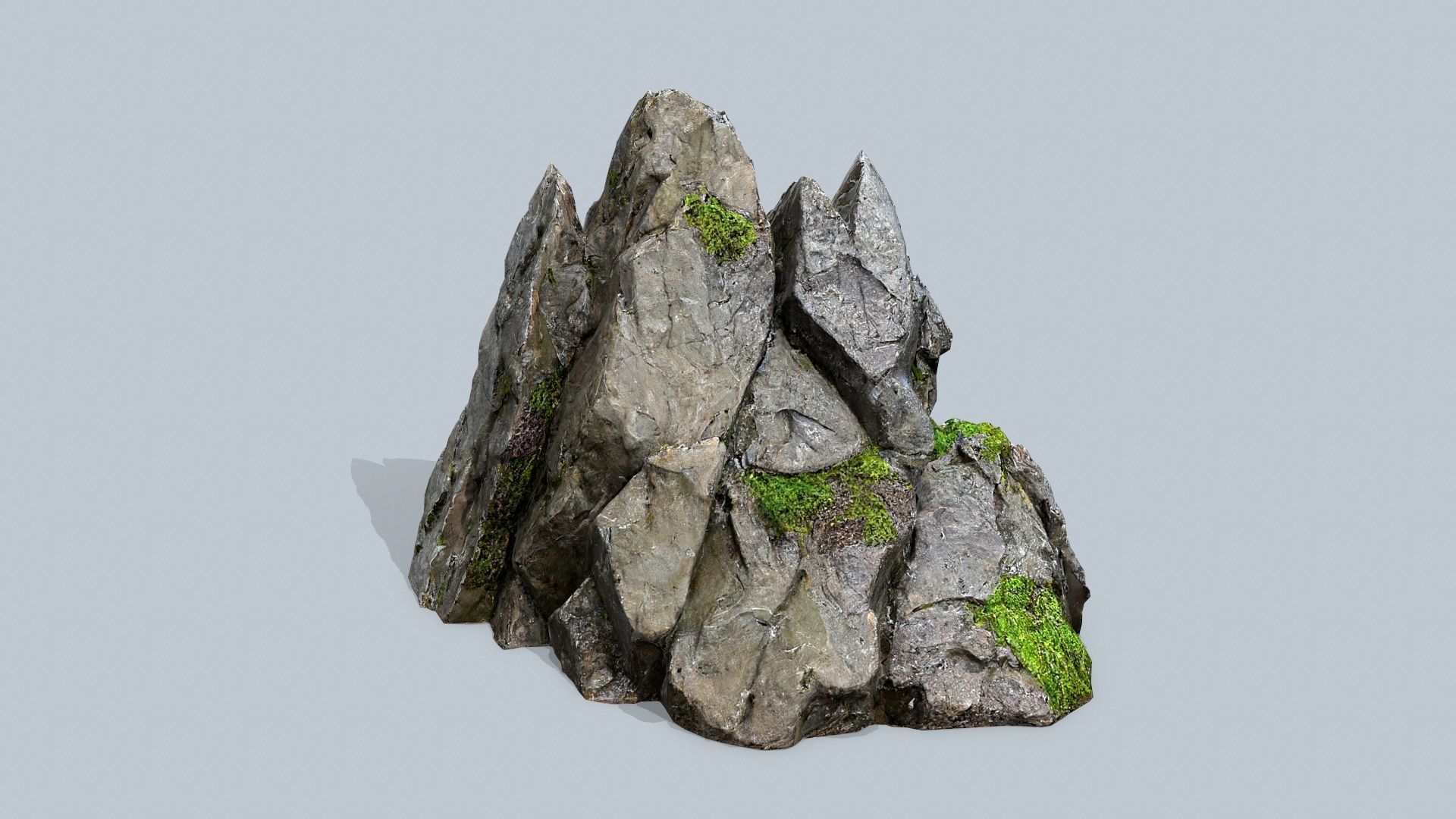 mossy rocks Low-poly 3D model_2