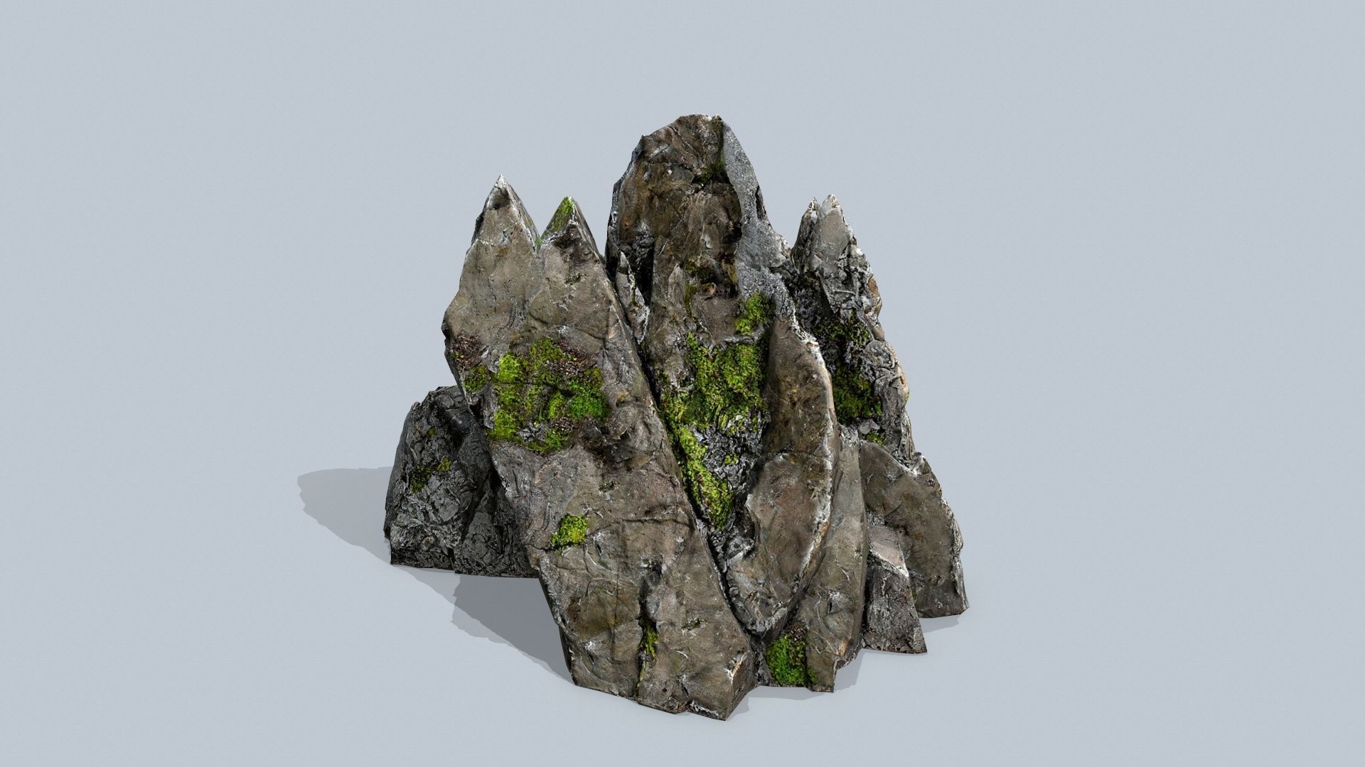 mossy rocks Low-poly 3D model_6