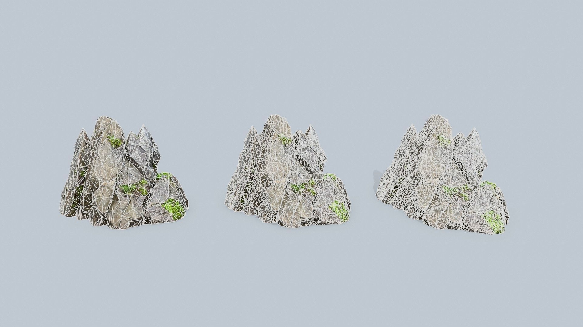mossy rocks Low-poly 3D model_12