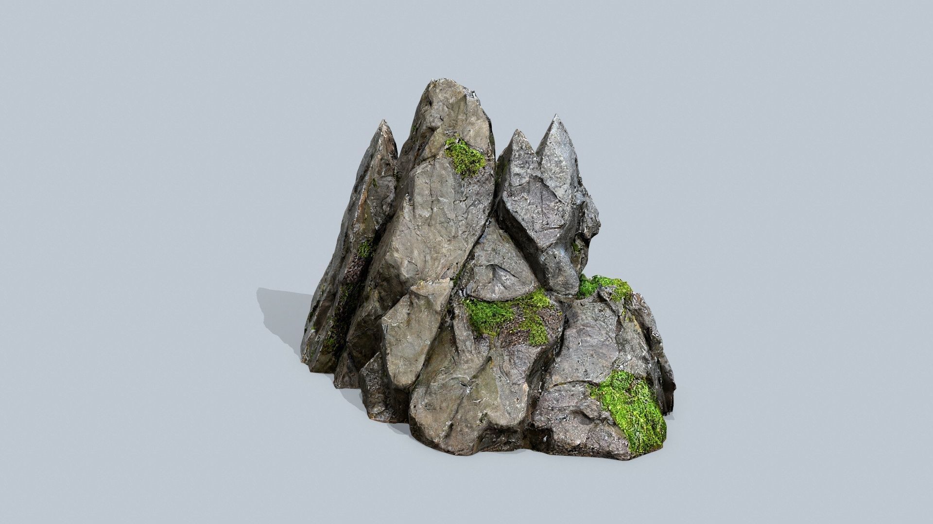 mossy rocks Low-poly 3D model_10