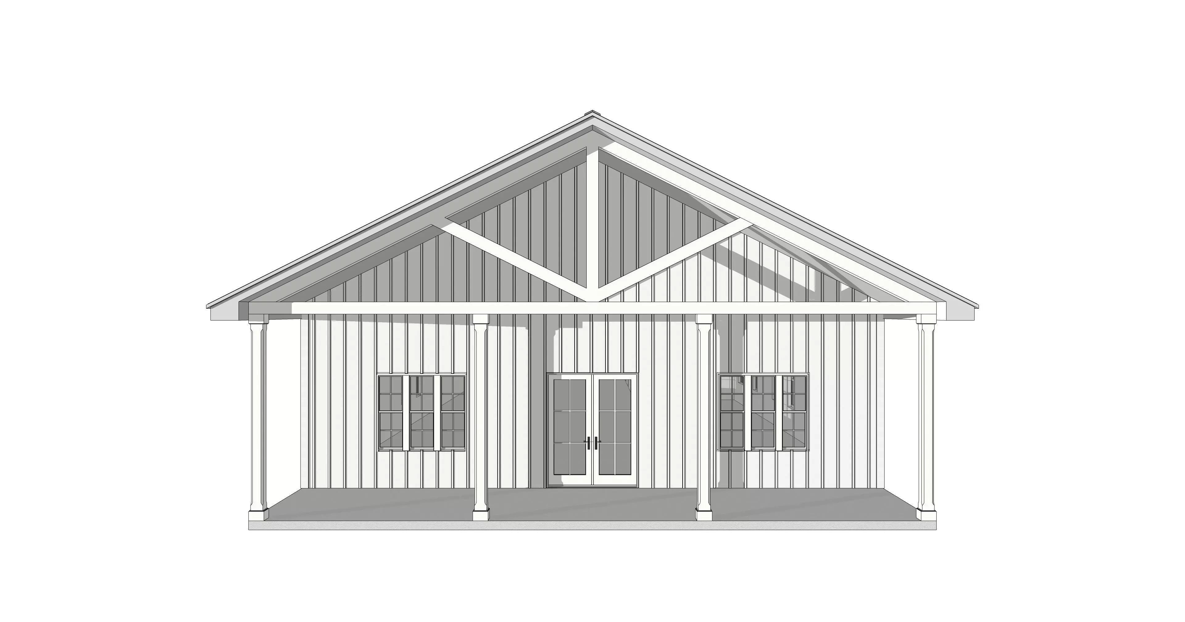 Barndominium House 018 -Archimple LLC Low-poly 3D model