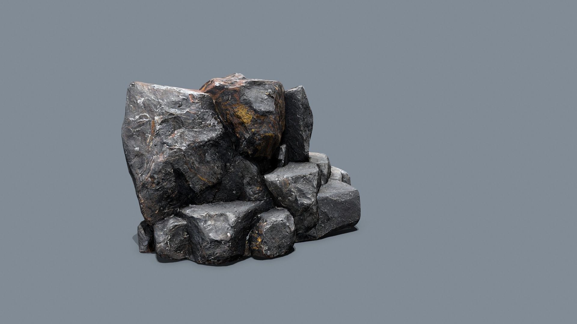 cliff rocks Low-poly 3D model_5