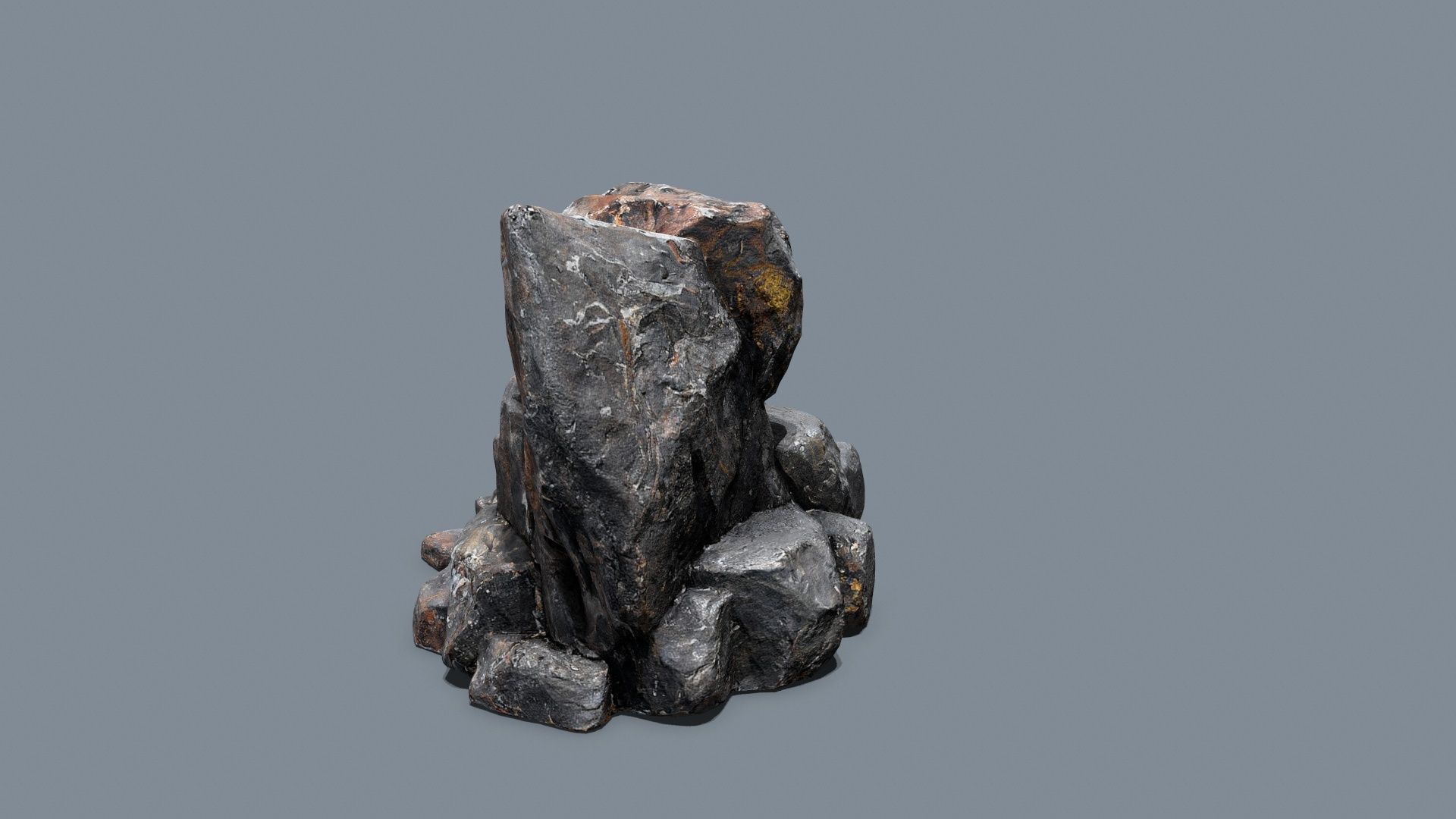 cliff rocks Low-poly 3D model_4