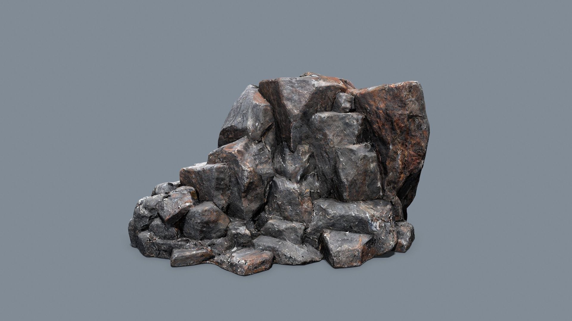 cliff rocks Low-poly 3D model_9