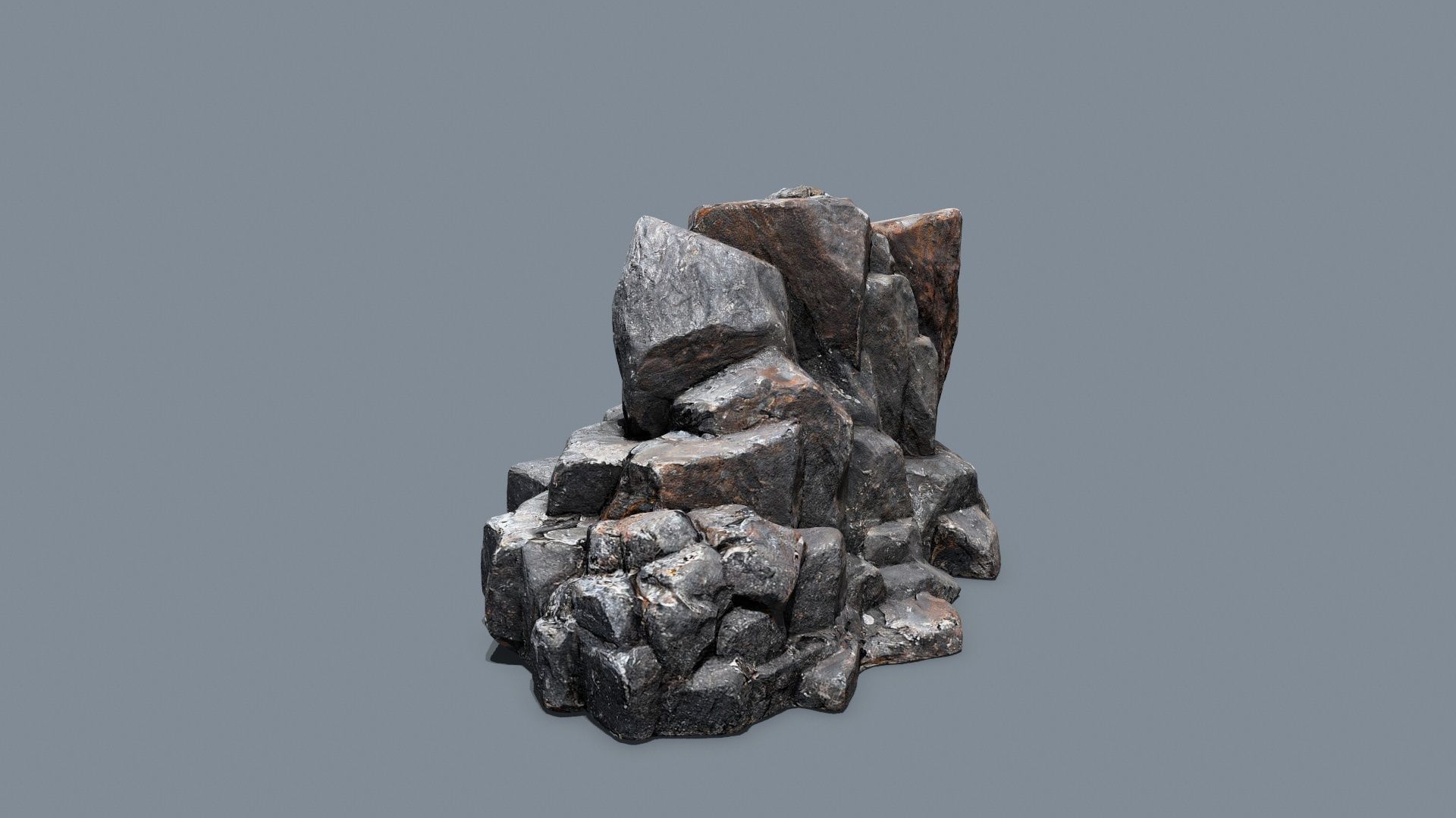 cliff rocks Low-poly 3D model_8