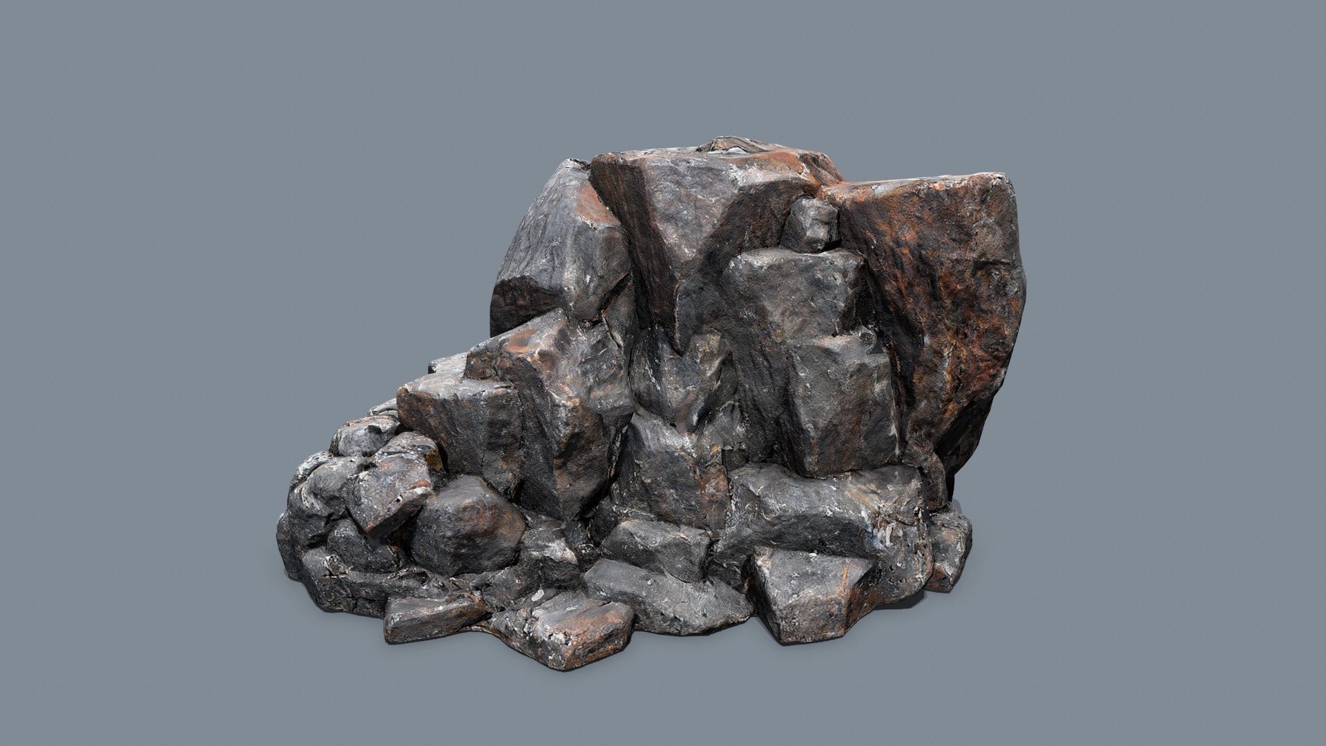 cliff rocks Low-poly 3D model_1