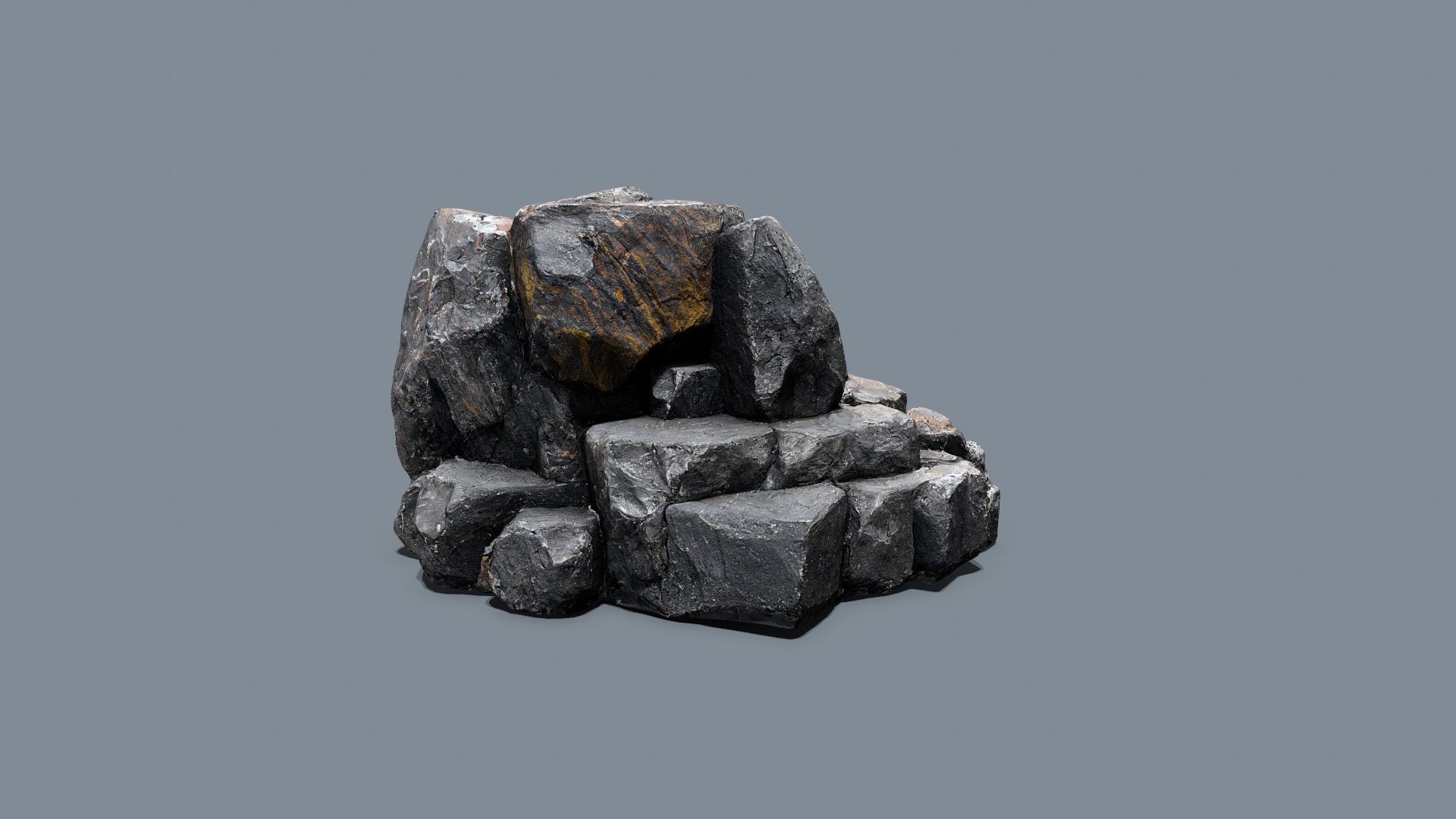 cliff rocks Low-poly 3D model_6
