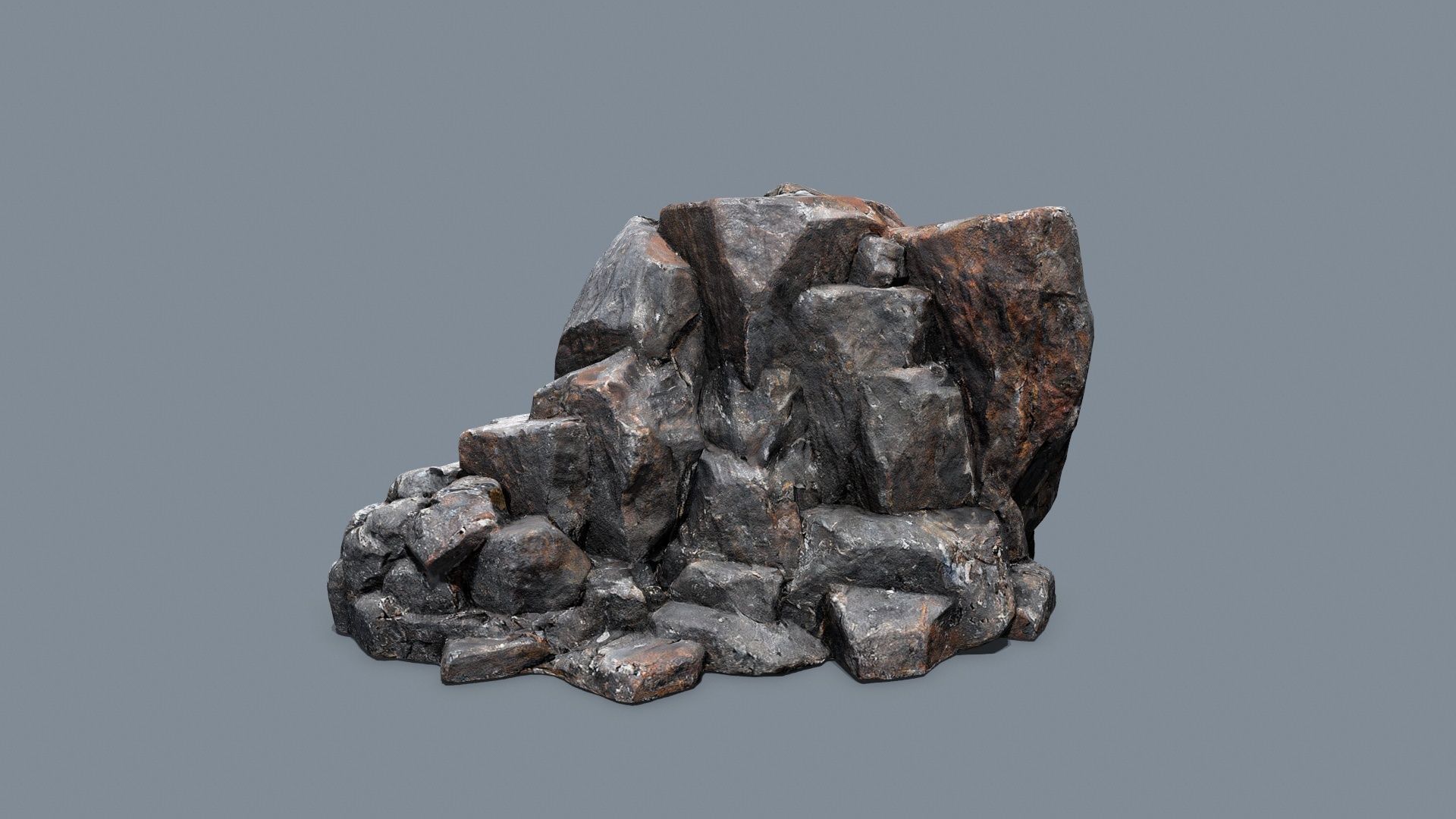 cliff rocks Low-poly 3D model_2