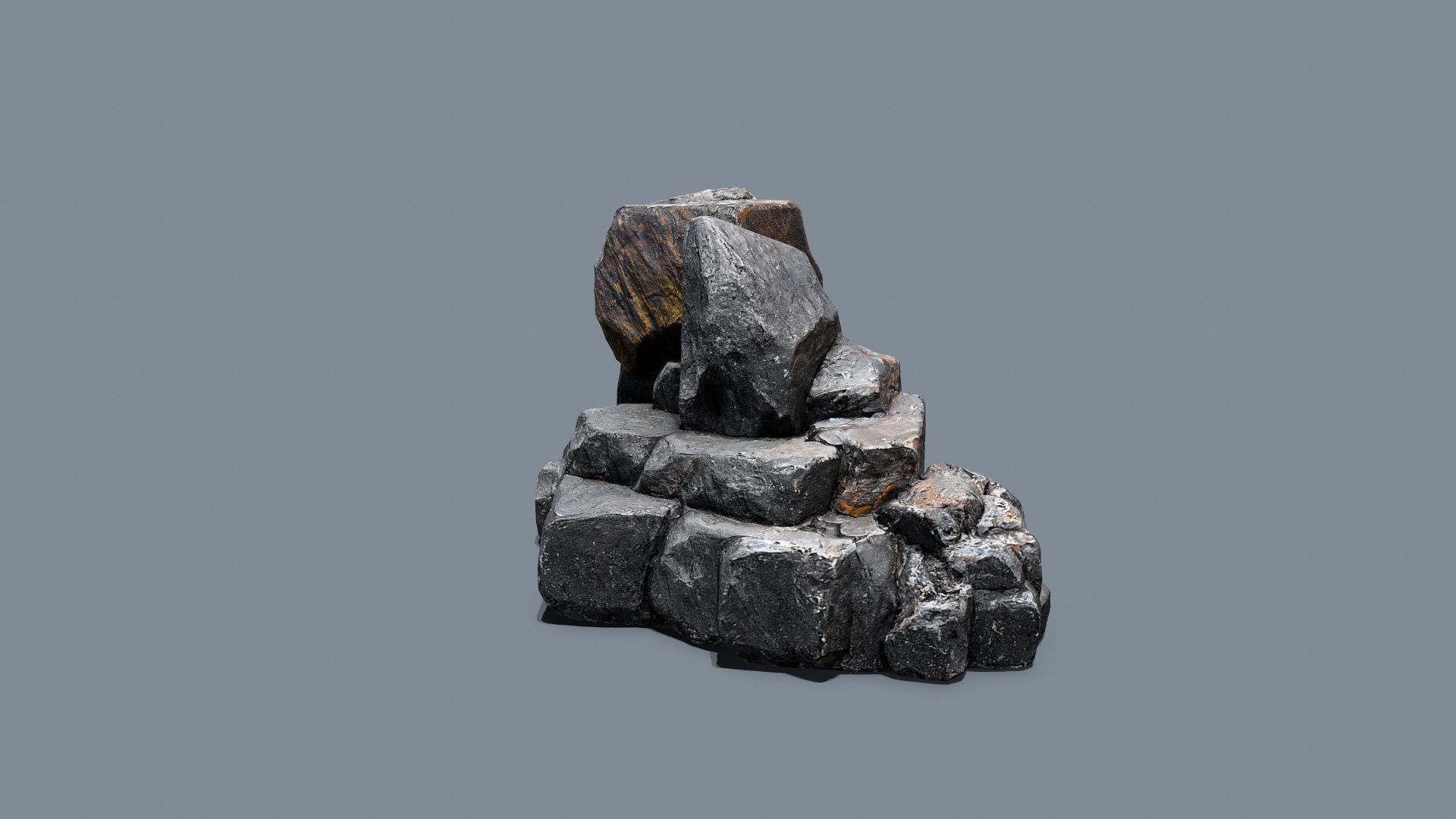 cliff rocks Low-poly 3D model_7