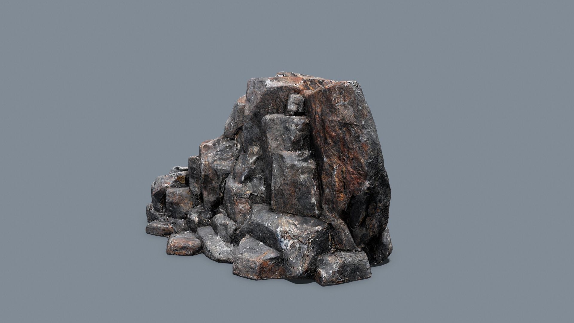cliff rocks Low-poly 3D model_3