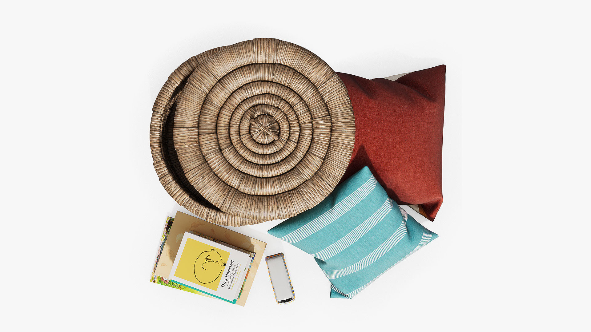 Decorative set for childrens room with wicker basket 3D model_2