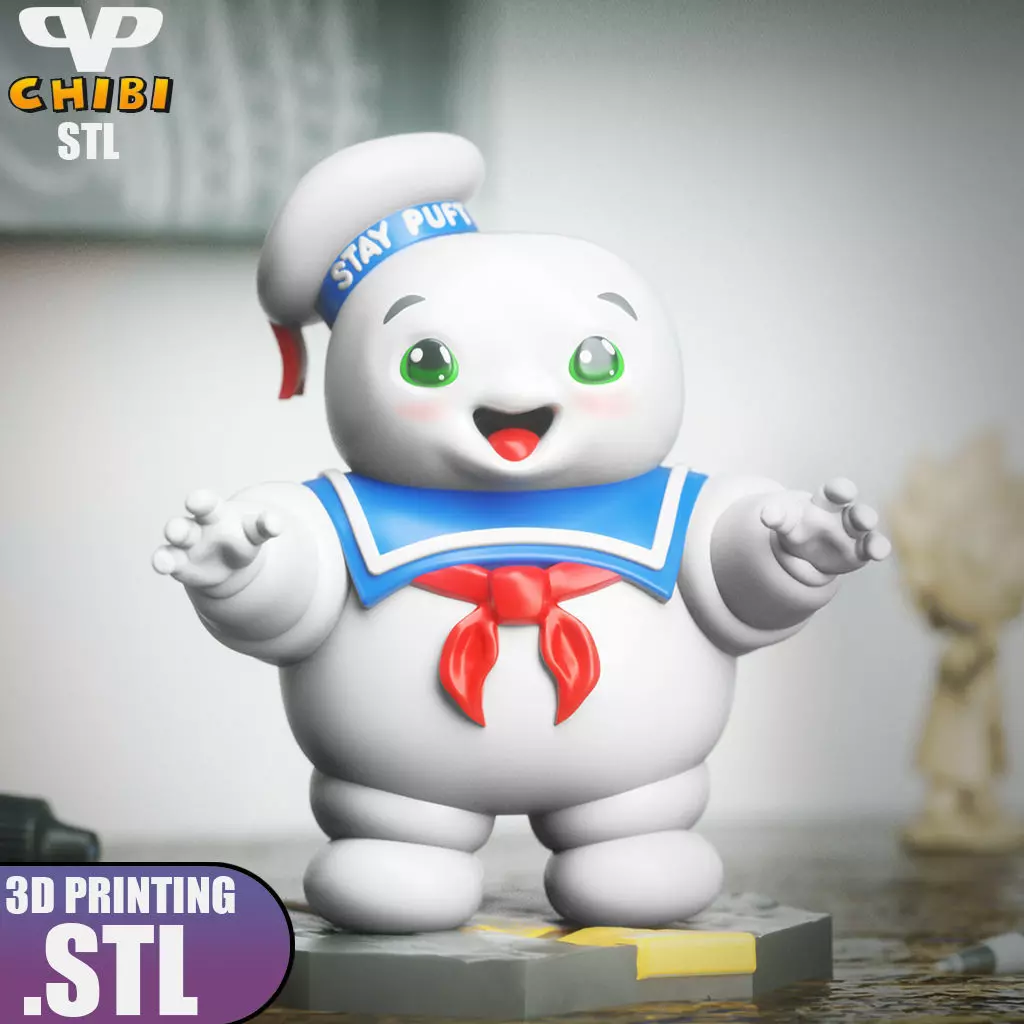 Stay Puft Chibi STL for 3D Printing ChibiSTL 3DXM 3D print model_0