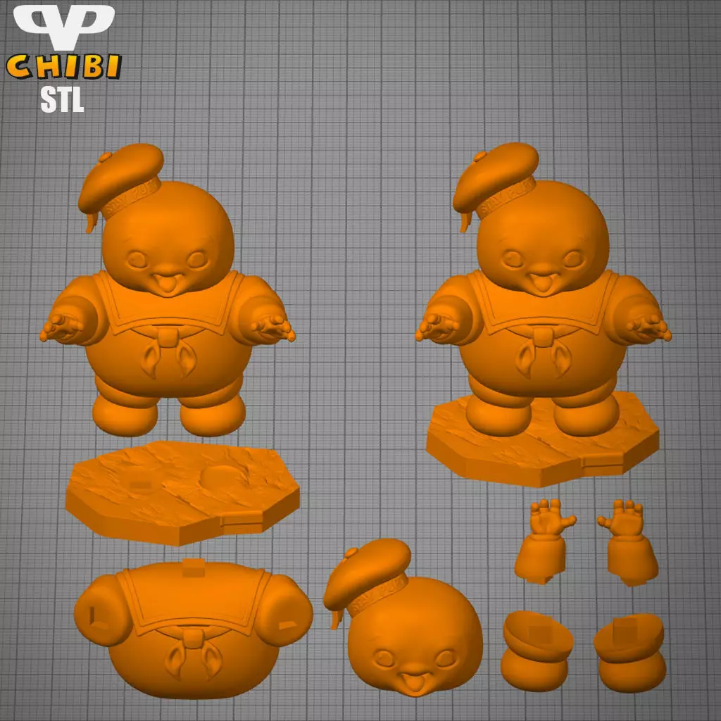 Stay Puft Chibi STL for 3D Printing ChibiSTL 3DXM 3D print model_2