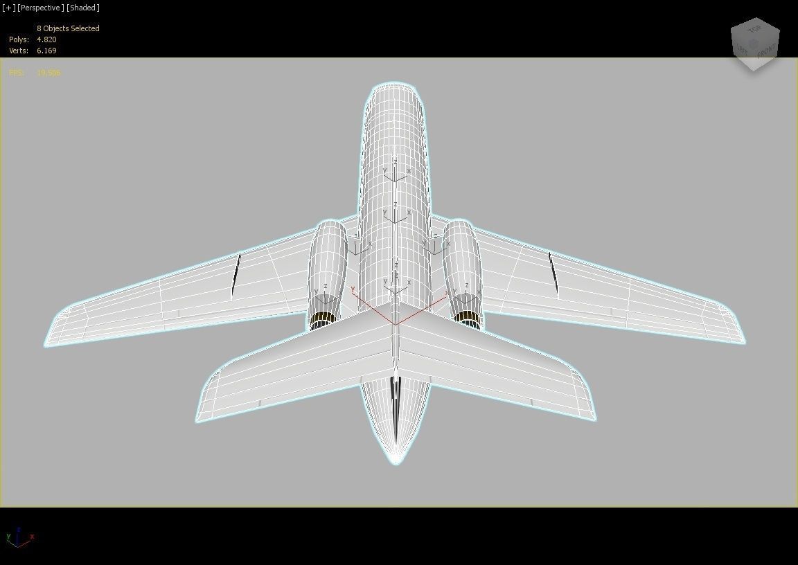 Grumman G1159 GII Static Low-poly 3D model_16