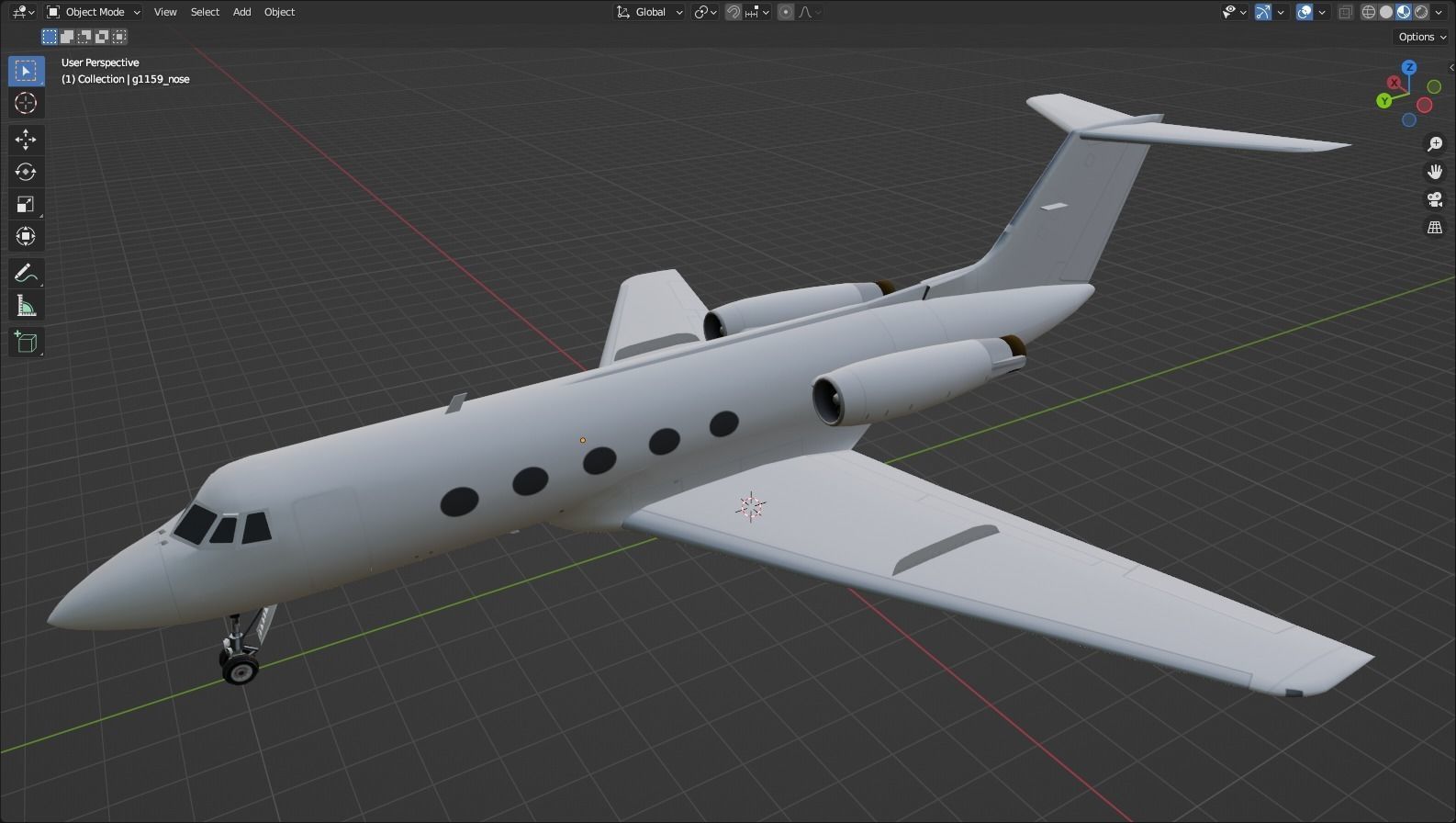 Grumman G1159 GII Static Low-poly 3D model_14