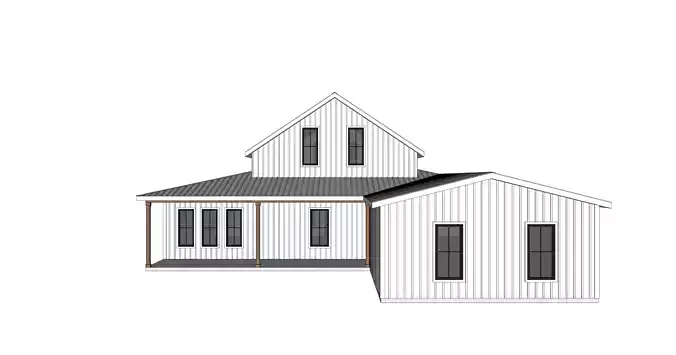 Barndominium House 075 -Archimple LLC Low-poly 3D model