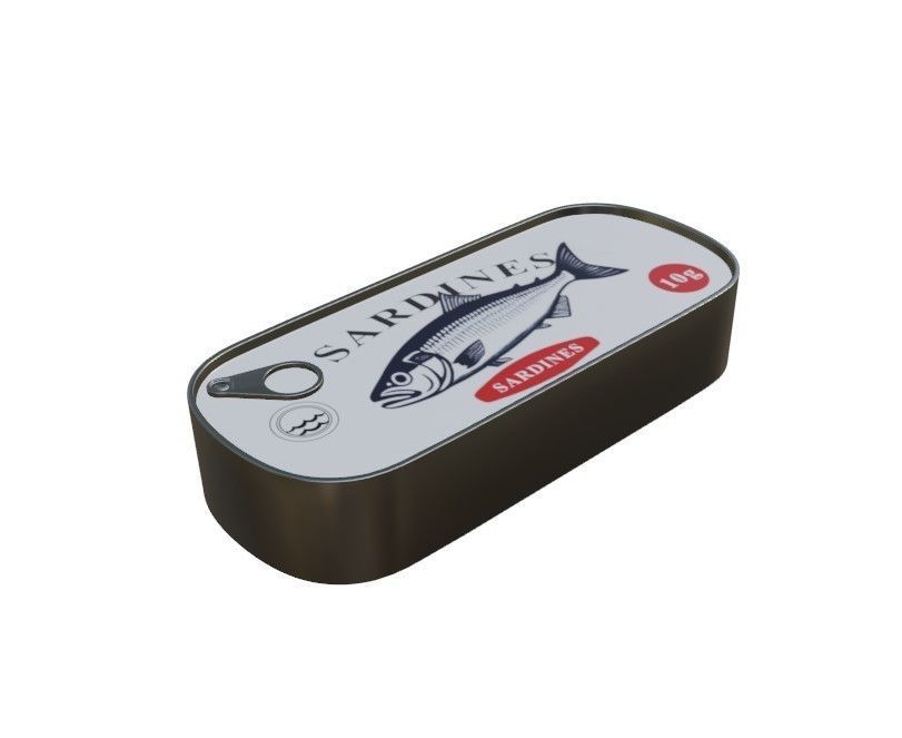 Smoked fish and seafood Smoked Sardines Low-poly 3D model_1