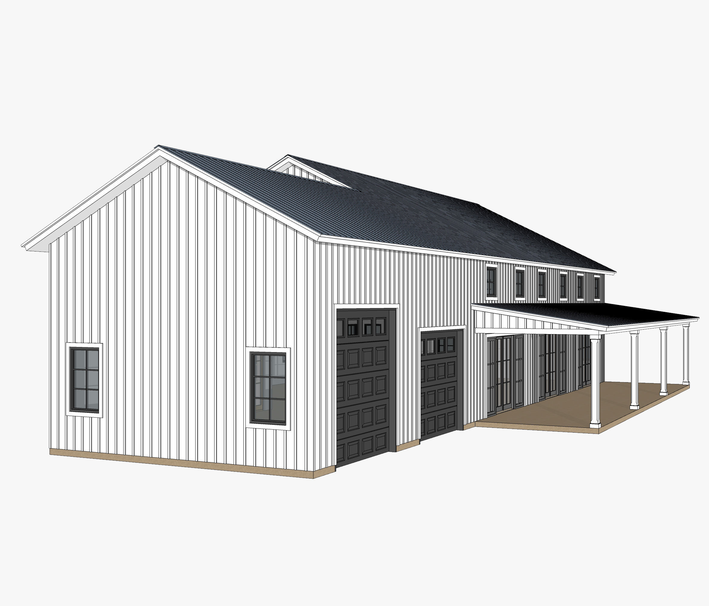 Barndominium House 033 -Archimple LLC Low-poly 3D model_2