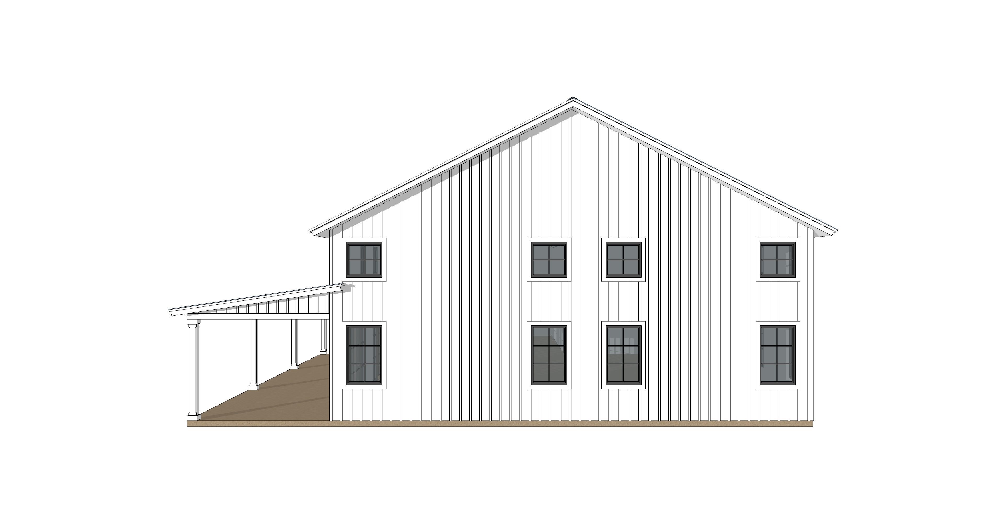 Barndominium House 033 -Archimple LLC Low-poly 3D model_1