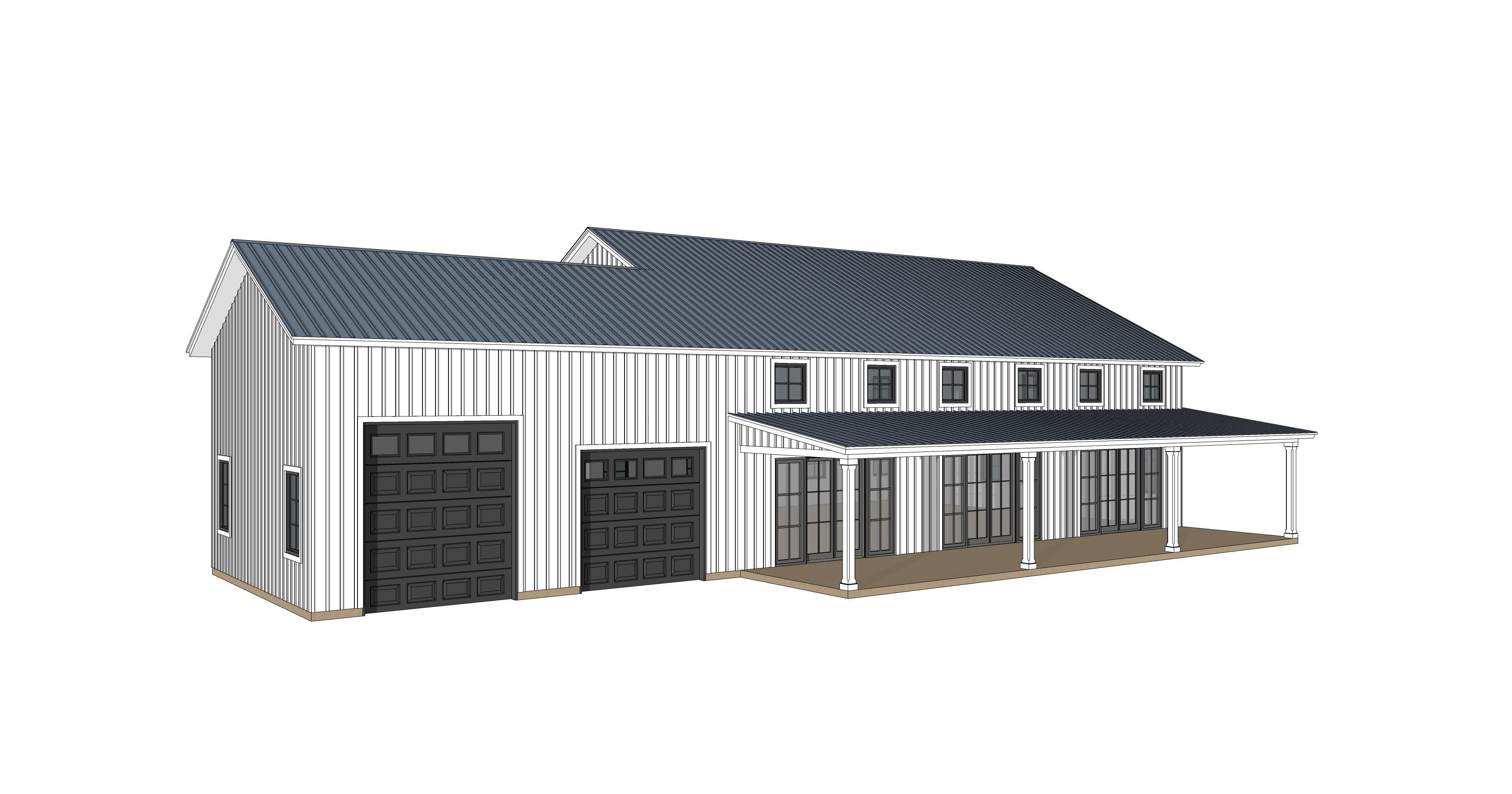 Barndominium House 033 -Archimple LLC Low-poly 3D model_4