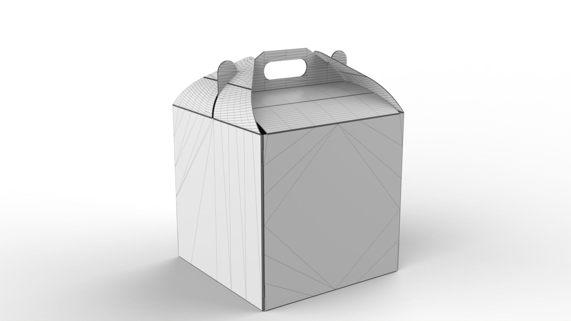 Gable Packaging Box Carrying Handle 200x200x200mm Texture_3