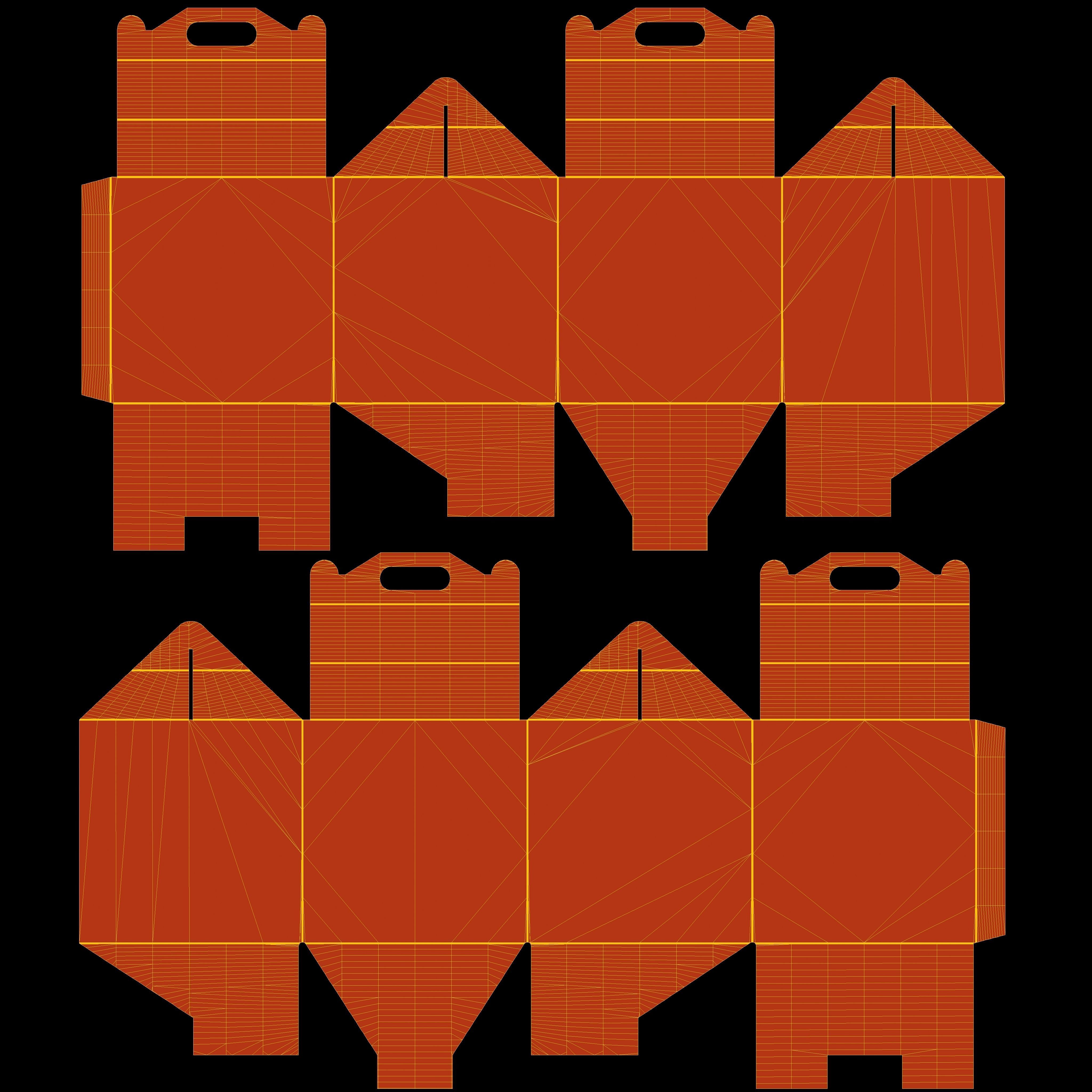 Gable Packaging Box Carrying Handle 200x200x200mm Texture_9