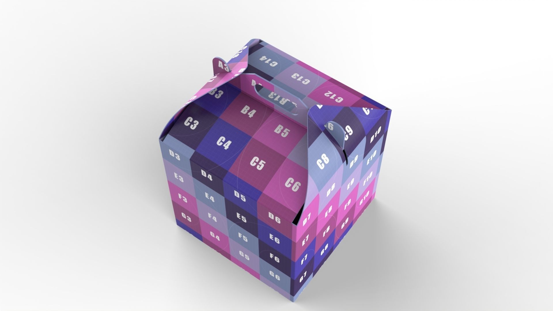 Gable Packaging Box Carrying Handle 200x200x200mm Texture_8