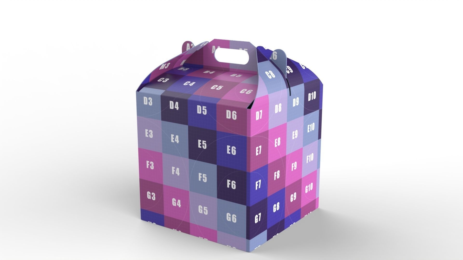 Gable Packaging Box Carrying Handle 200x200x200mm Texture_7