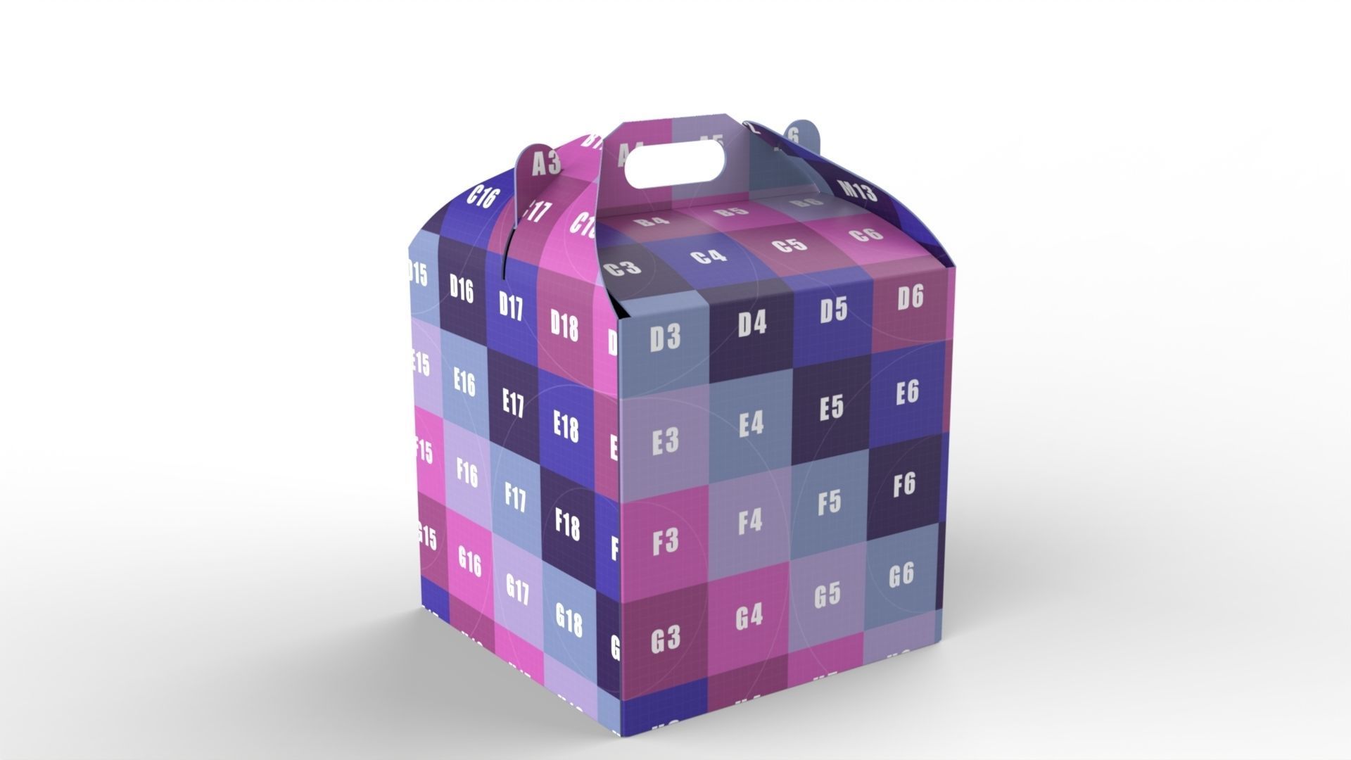 Gable Packaging Box Carrying Handle 200x200x200mm Texture_6