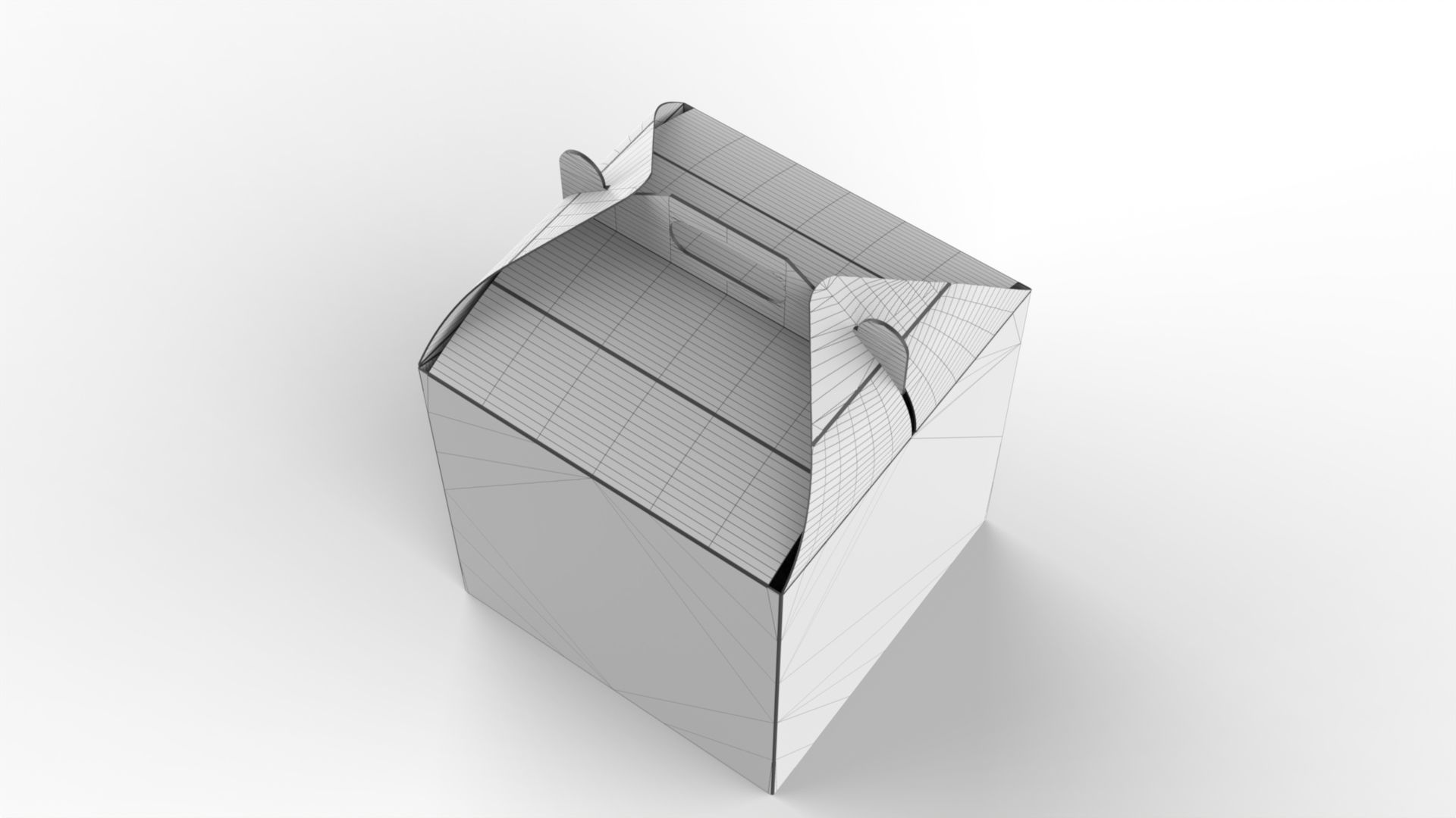 Gable Packaging Box Carrying Handle 200x200x200mm Texture_5