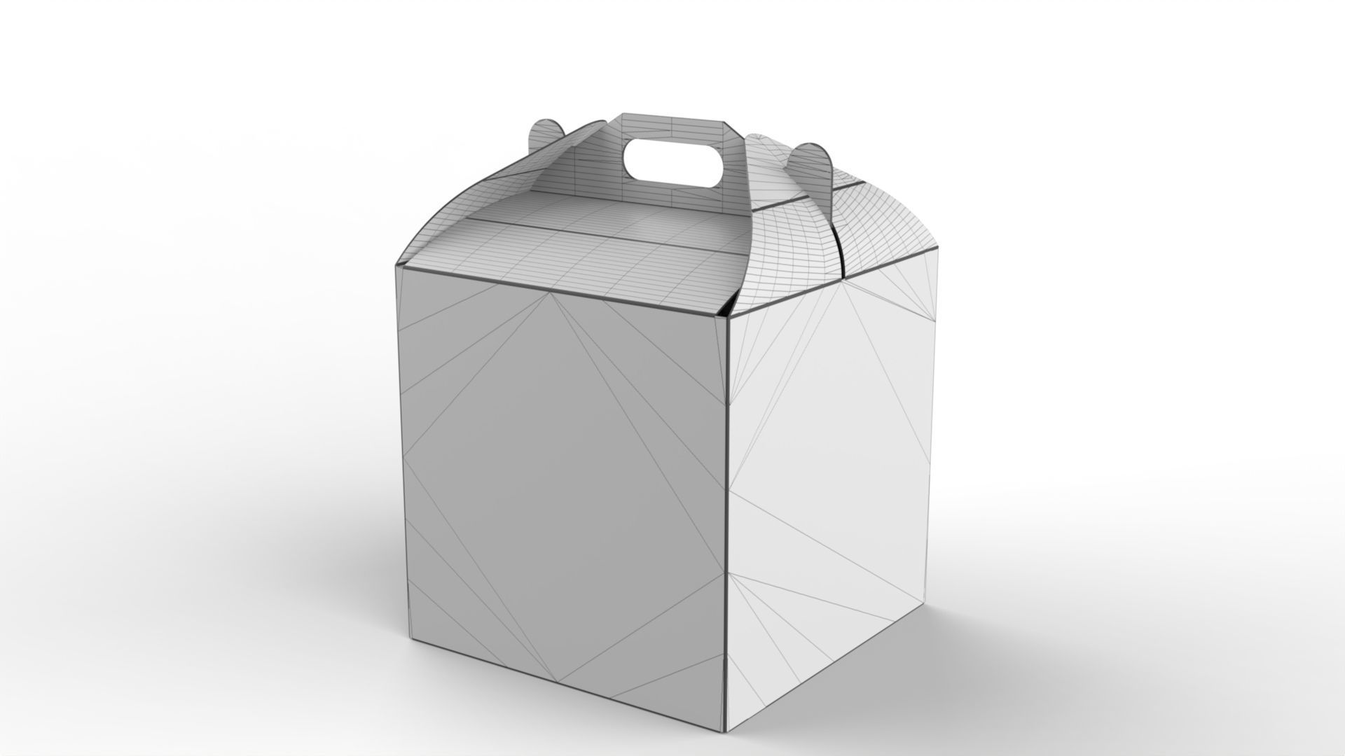 Gable Packaging Box Carrying Handle 200x200x200mm Texture_4