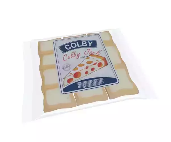 Semi-hard cheese Colby Jack Cheese Low-poly 3D model