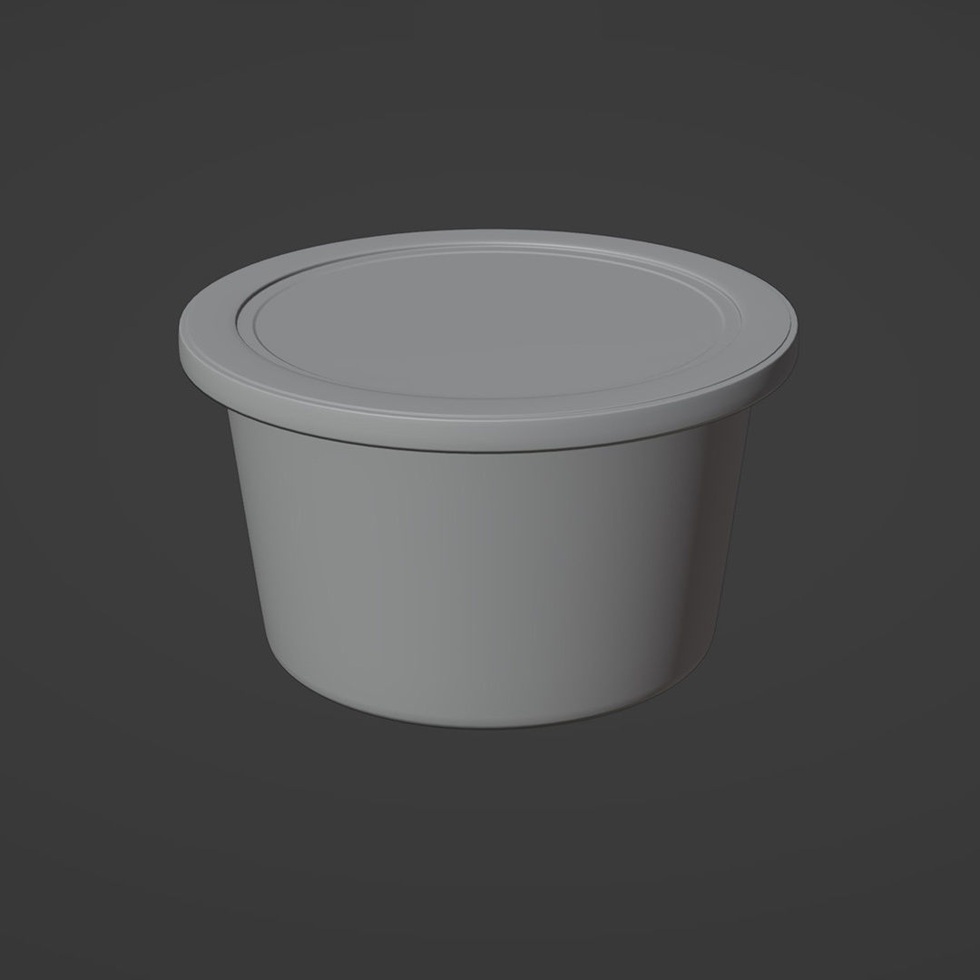 8 oz Yogurt Sour Cream French Onion Dip Container with Lid 3D model_2