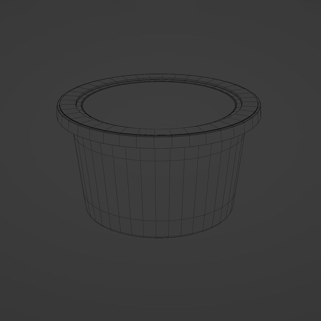 8 oz Yogurt Sour Cream French Onion Dip Container with Lid 3D model_3