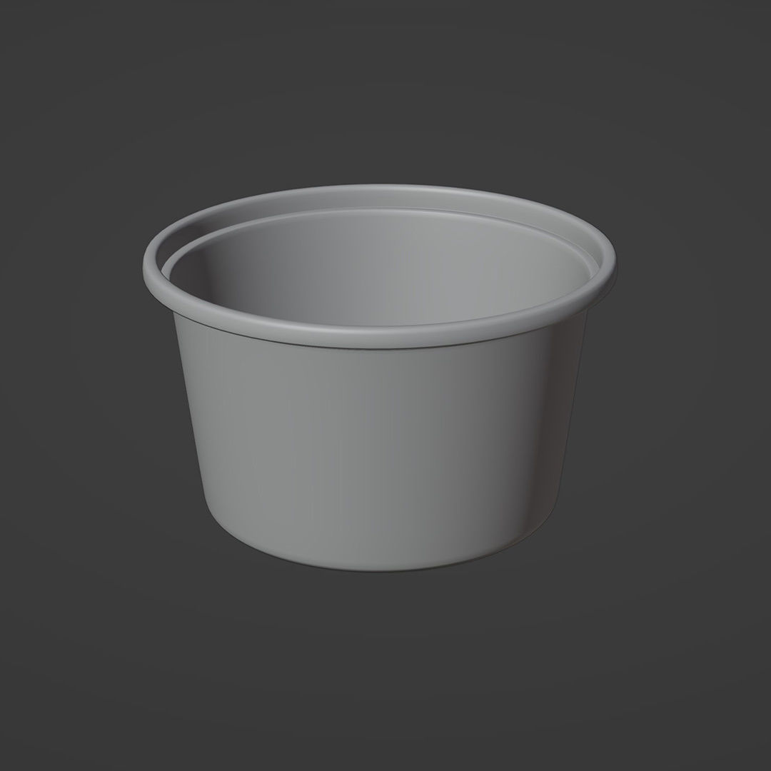 8 oz Yogurt Sour Cream French Onion Dip Container with Lid 3D model_1