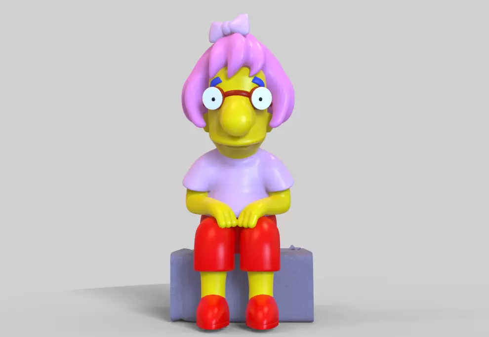 THE SIMPSONS-MILHOUSE WITH A WIG-PARTS AND COMPLETE 3D print model_0