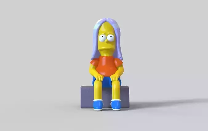THE SIMPSONS-BART WITH A WIG-PARTS AND COMPLETE