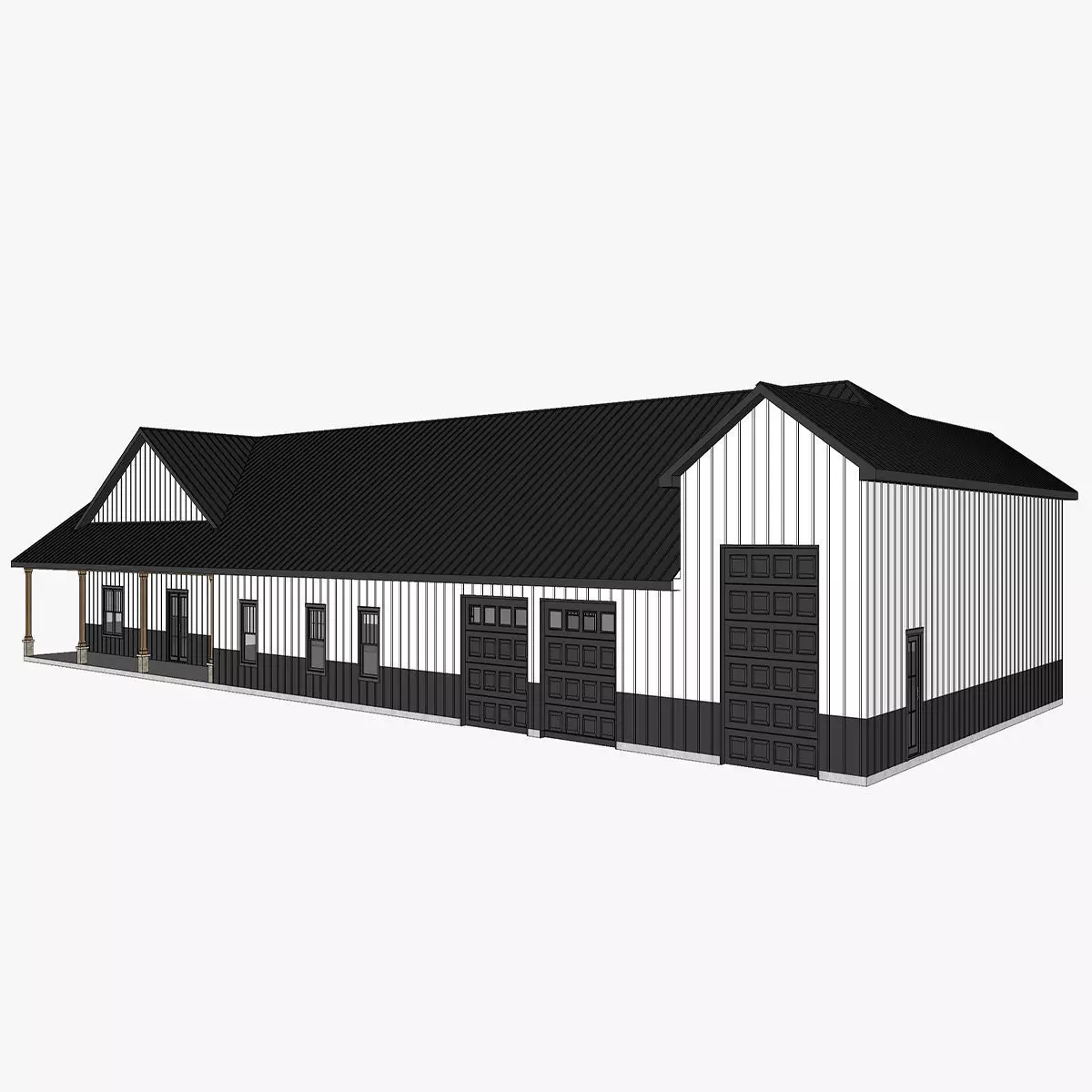 Barndominium House 079 -Archimple LLC Low-poly 3D model_0