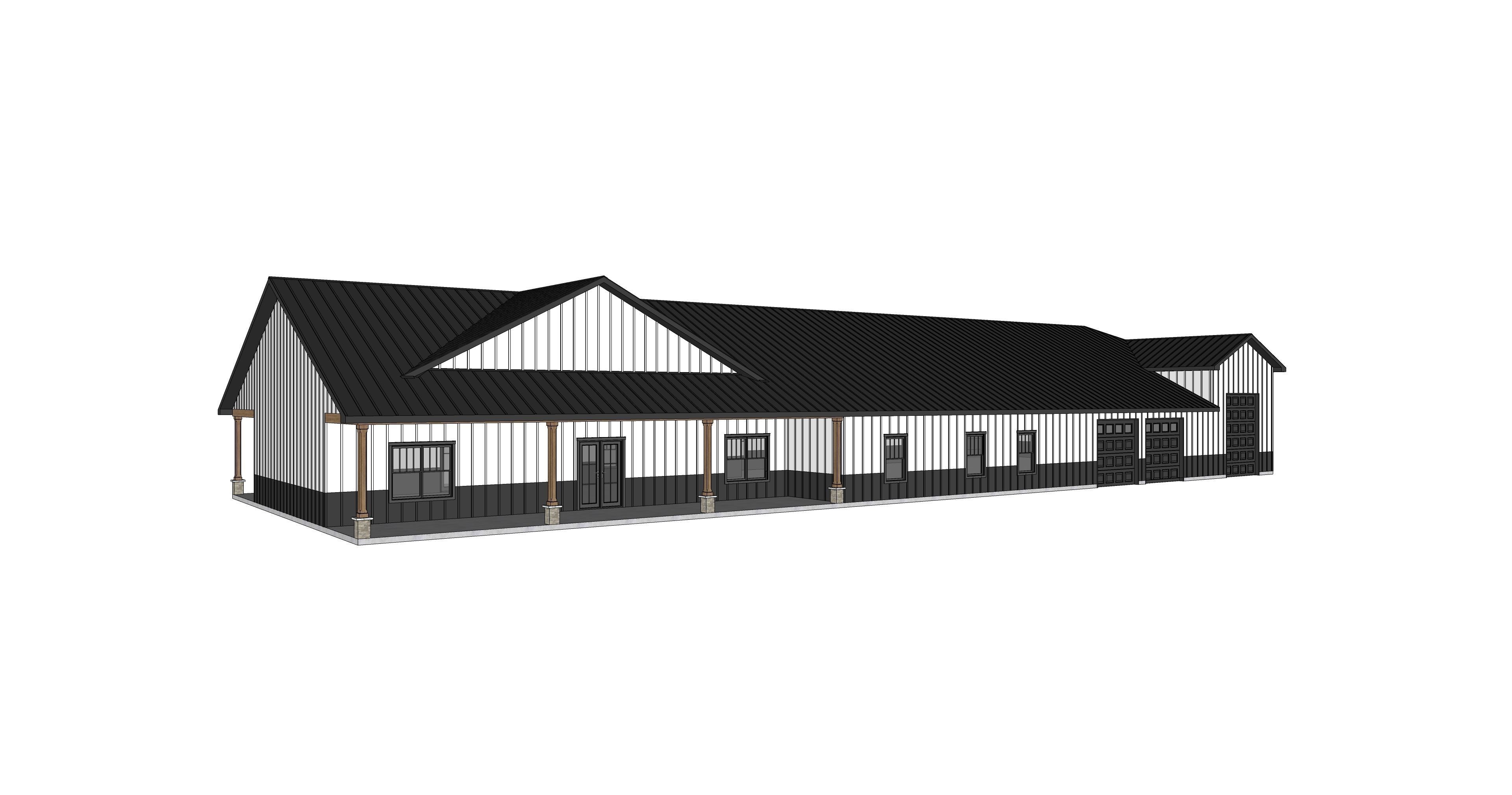 Barndominium House 079 -Archimple LLC Low-poly 3D model_5