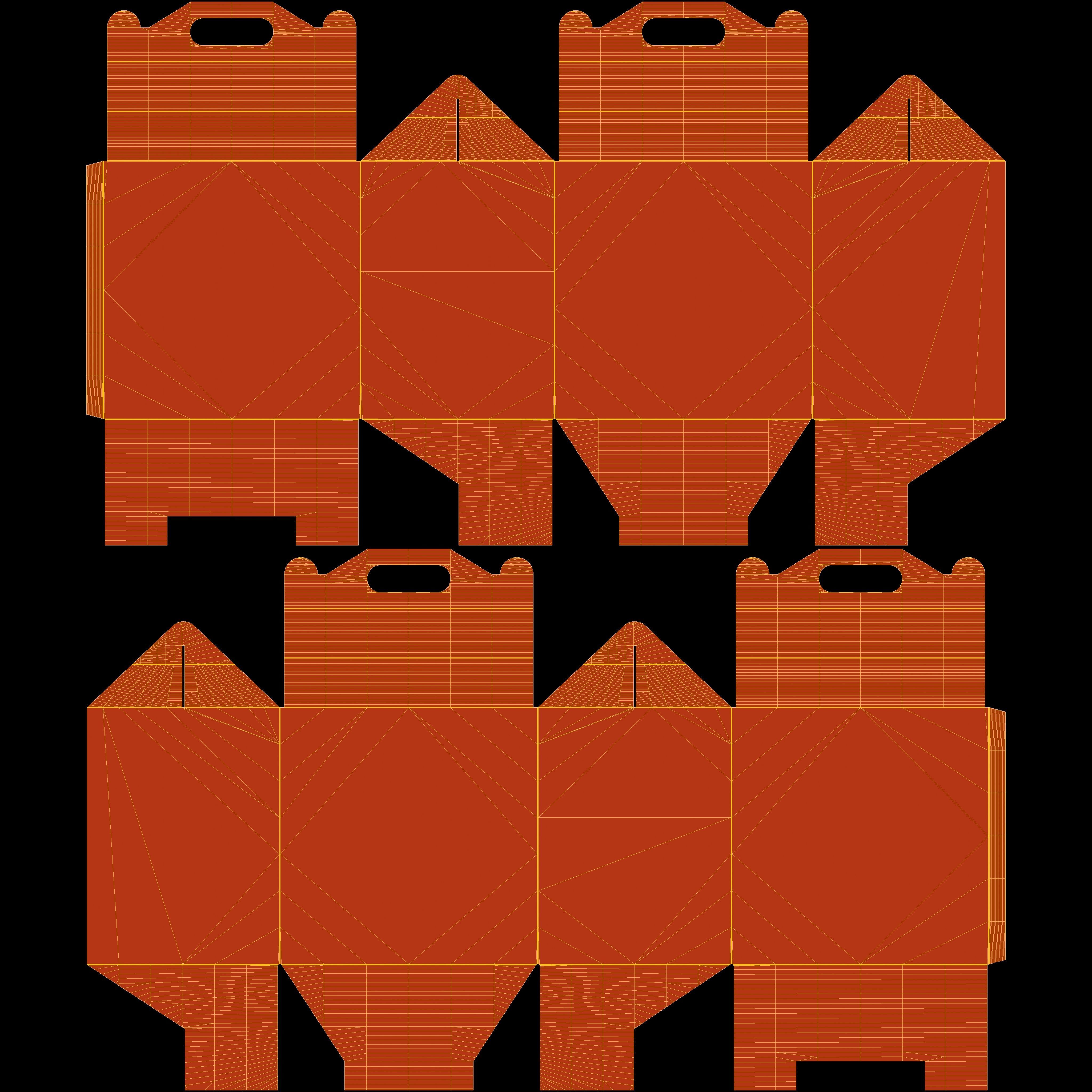 Gable Packaging Box Carrying Handle 400x300x400mm Texture_9