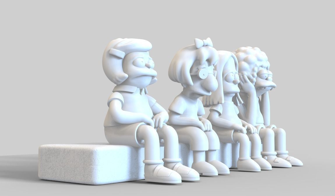 THE SIMPSONS-NELSON WITH A WIG-PARTS AND COMPLETE 3D print model_25