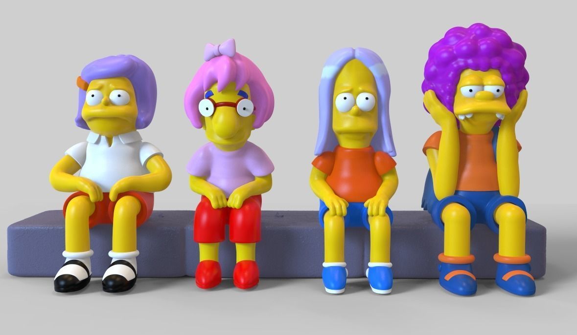 THE SIMPSONS-NELSON WITH A WIG-PARTS AND COMPLETE 3D print model_16