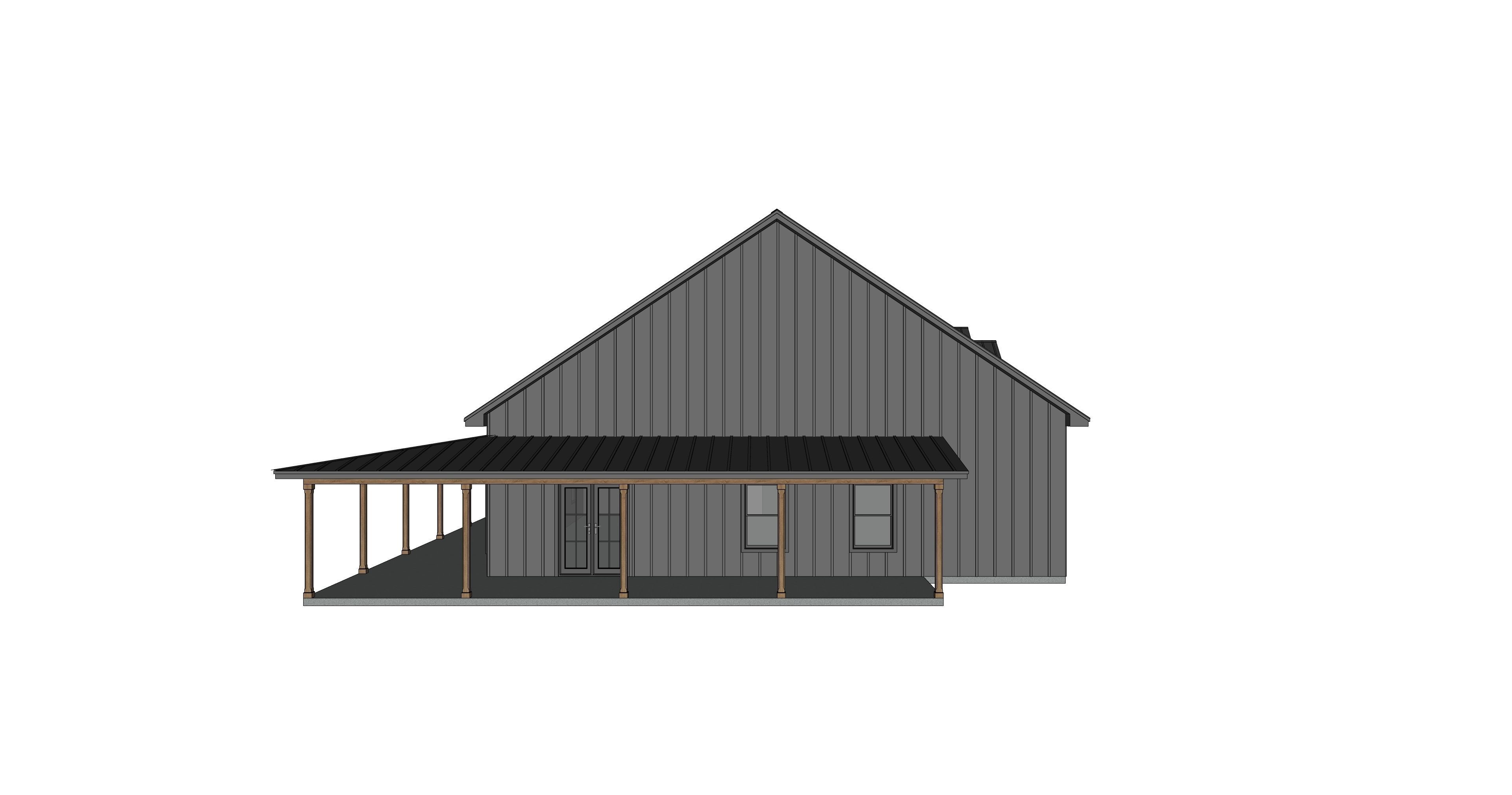 Barndominium House 080 -Archimple LLC Low-poly 3D model_4