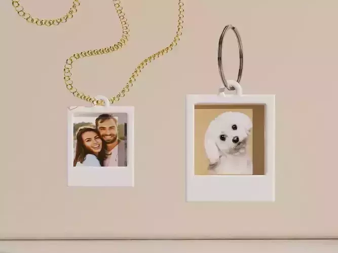 Instant photo necklace or keychain