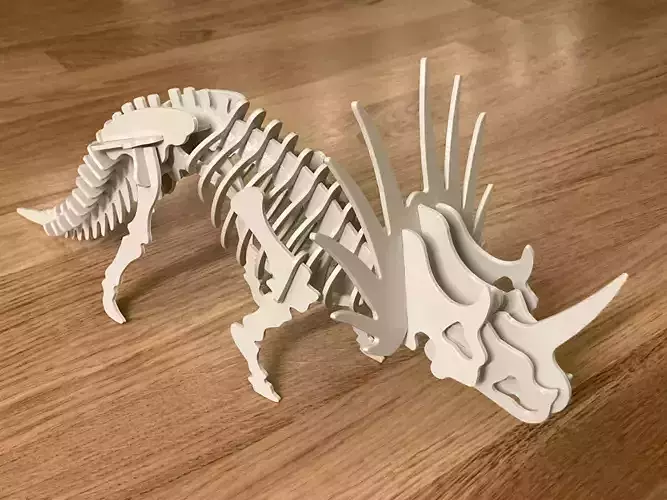 Styracosaurus 3D puzzle kit card 3D print model