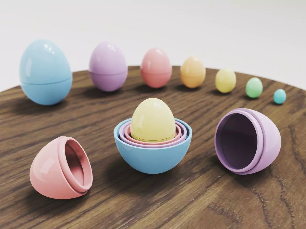 Easter eggs nesting doll 3D print model