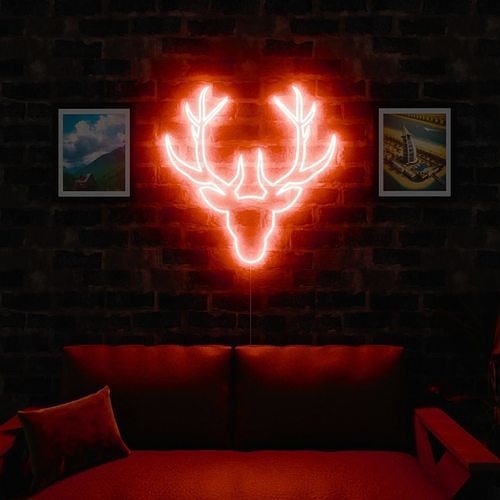 deer neon light sign 3D model