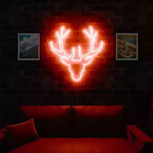 deer neon light sign 3D model