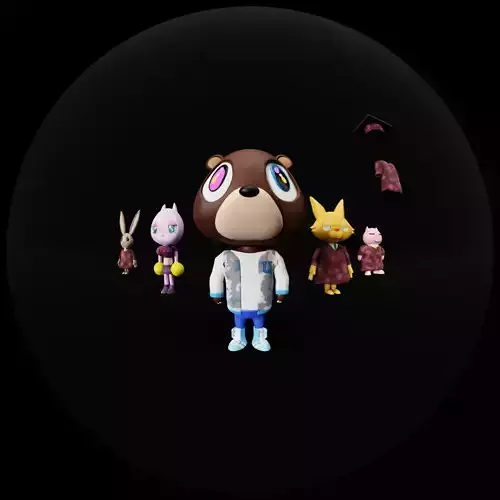 Kanye West Bear Graduation Cartoon Characters Pack